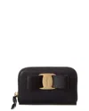 Ferragamo Vara Bow Leather Card Holder In Black