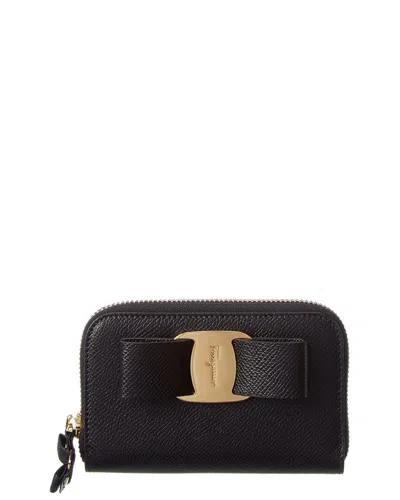 FERRAGAMO FERRAGAMO VARA BOW LEATHER CARD HOLDER