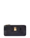 Ferragamo Vara Bow Leather Card Holder In Black
