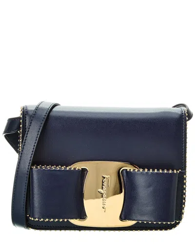 Ferragamo Vara Bow Leather Crossbody In Brown