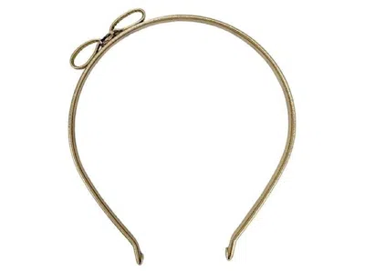 Ferragamo Vara Bow Leather Hairband In Gold