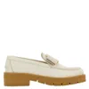 Ferragamo Vara Bow Leather Loafers In White