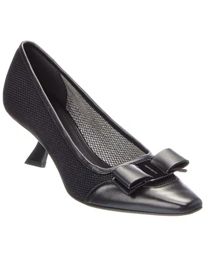 Ferragamo Vara Bow Leather Pump In Black