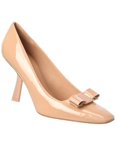 Ferragamo Vara Bow Leather Pump In Brown