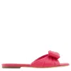 Ferragamo Vara Bow Leather Slides In Multi