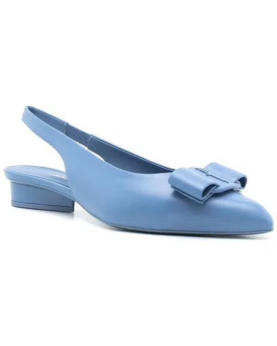 Ferragamo Vara Bow Leather Slingback Pump In Blue
