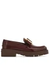 Ferragamo Mocassini Mirty In Pelle Bordeaux  Donna In Red