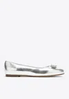 Ferragamo Vara Family 763618 Ballerina In Metallic
