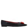 Ferragamo Vara Bow Patent Leather Ballet Flats In Black