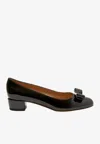 Ferragamo Vara Bow-embellished Patent-leather Pumps In Black