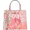 Ferragamo Vara Bow Print Leather Tote Bag In Multi
