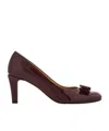 Ferragamo Vara Bow Pump Shoe In Purple