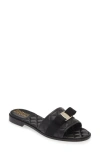 Ferragamo Love Cq Quilted Leather Flat Sandals In Nero