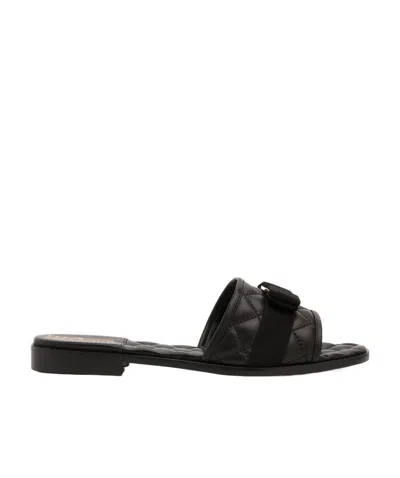 FERRAGAMO FERRAGAMO LOGO-ENGRAVED SLIP-ON SANDALS