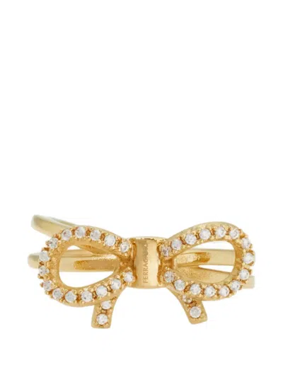 Ferragamo Vara Bow Ring (54 Mm) In Neutral