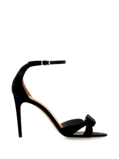 Ferragamo Ferrara Vara Bow Leather High-heeled Sandal With Adjustable Ankle Strap In Black