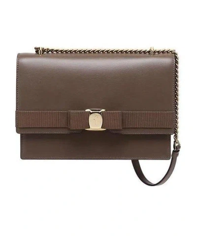 Ferragamo Vara Bow Satchel In Brown