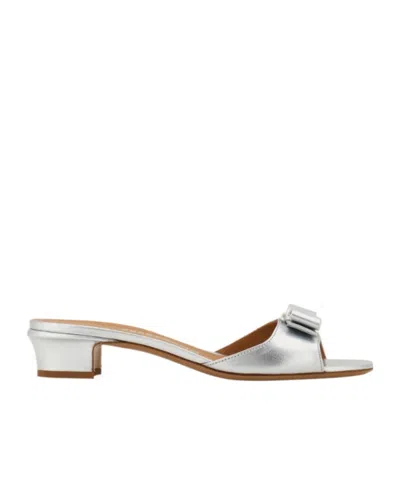 Ferragamo Slide Naud Vara Argent Taille 42 In Silver