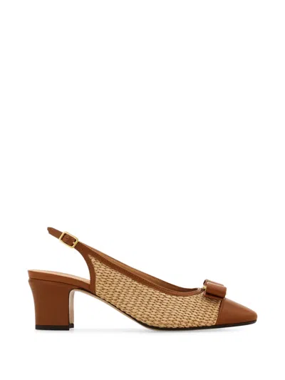 Ferragamo Vara Bow Slingback In Brown