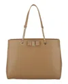 Ferragamo Vara Bow Smooth Leather Shoulder Bag In Brown