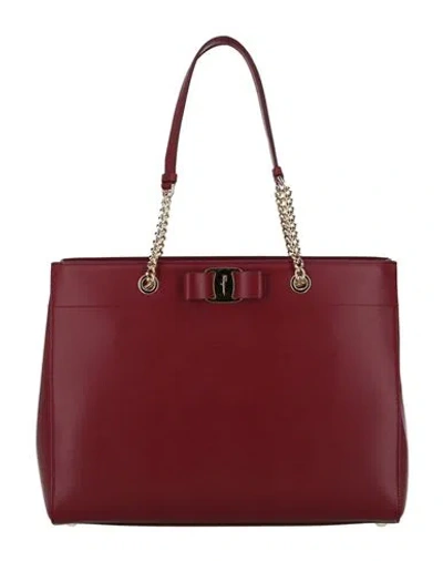 Ferragamo Vara Bow Smooth Leather Shoulder Bag Woman Shoulder Bag Red Size - Calfskin