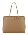 Ferragamo Vara Bow Smooth Leather Tote In Brown