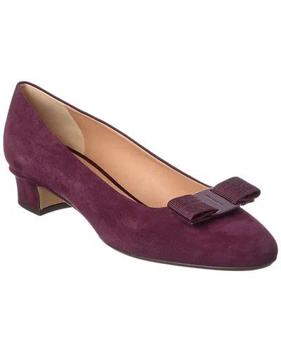 Ferragamo Vara Bow Suede Flat In Animal Print