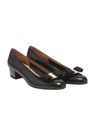 Ferragamo Leather Ballerina Shoes In Purple