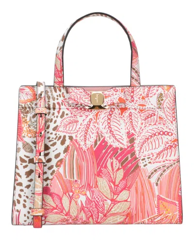Ferragamo Vara Bow Top Handle Bag In Pink