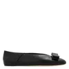 Ferragamo Vara Bow Vanna Nappsa Ballet Flats In Black
