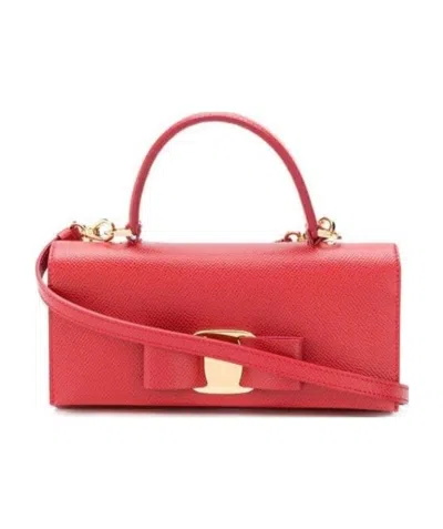 Ferragamo Vara Bowknot Small Handbag In Red