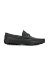 Ferragamo Vara Buckle Driving Shoes In Black