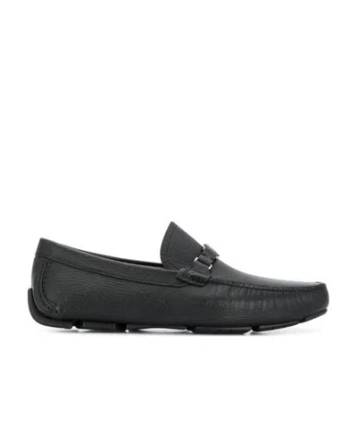Ferragamo Vara Buckle Driving Shoes In Black