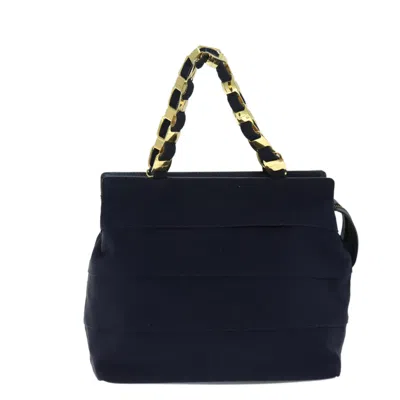 Pre-owned Ferragamo Vara Canvas Handbag () In Blue