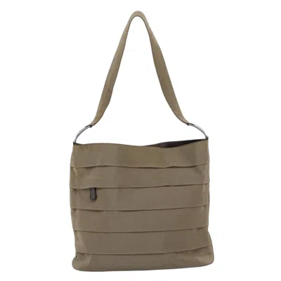 Pre-owned Ferragamo Vara Canvas Shoulder Bag () In Brown