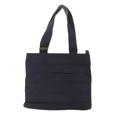Pre-owned Ferragamo Vara Canvas Tote Bag () In Blue