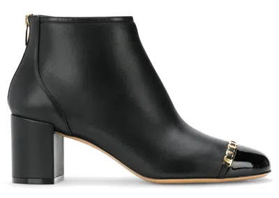 Pre-owned Ferragamo Vara Chain Detail Booties (women's) Sneakers In Black