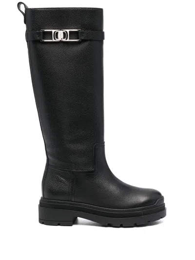 FERRAGAMO FERRAGAMO VARA CHAIN KNEE-HIGH BOOTS