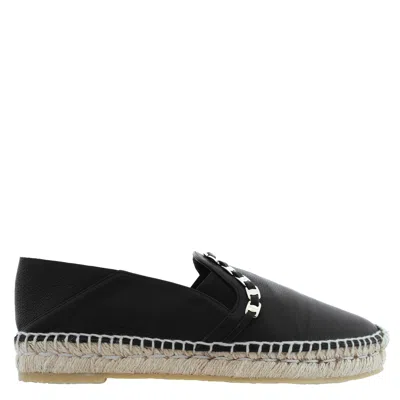 Ferragamo Vara Chain Leather Espadrilles In ["black"]