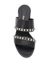 Ferragamo Vara Chain Sandals In Black