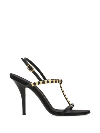 Ferragamo 95mm Estea Gancini Leather Sandals In Black