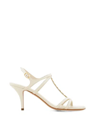 Ferragamo Vara Chain T-strap Sandals In Neutral