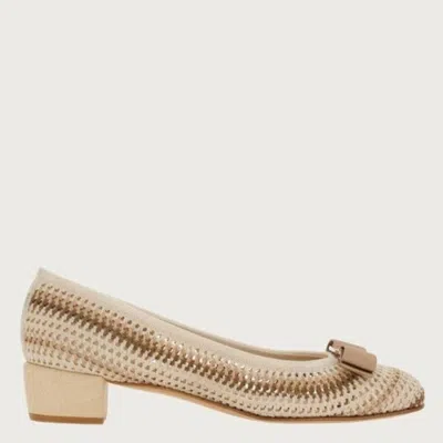 Ferragamo Vara Crochet Pumps In Multi