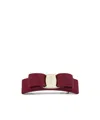 Ferragamo Vara Ribbed Bow Detail Hair Clips In Red