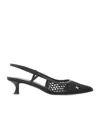 Ferragamo Klizia 40 Vara Plate Slingback Mesh Pumps In Black