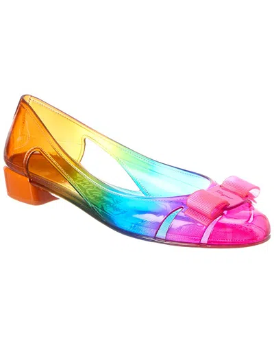 Ferragamo Vara Jelly Ballet Flat In Multi