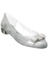 Ferragamo Jelly Ballet Flats In Silver