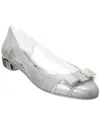 Ferragamo Jelly Ballet Flats In Silver