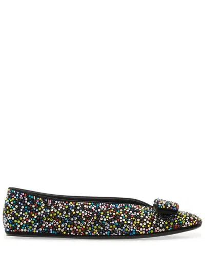 Ferragamo Vara Leather Ballerina Shoes In Black