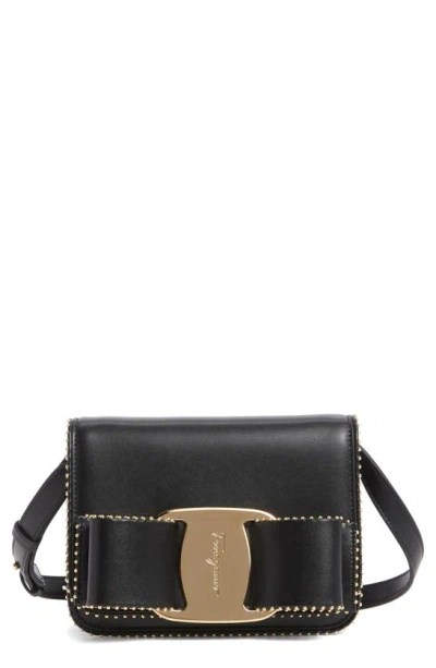 Ferragamo Vara Leather Crossbody Bag In Black